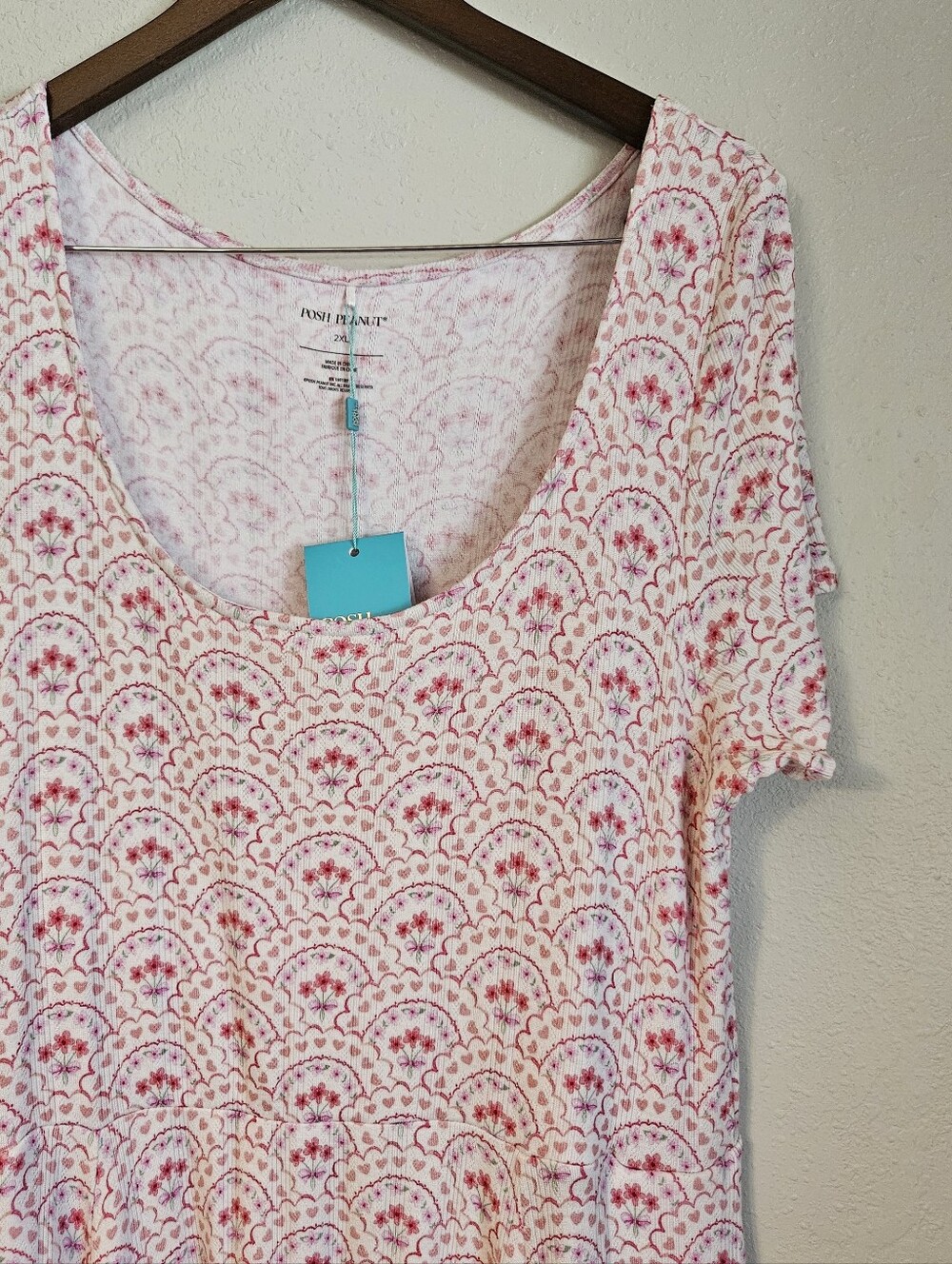 Posh Peanut Women's Pink Scoop Neck Bamboo Dress NWT Size 2XL - Picture 2 of 8